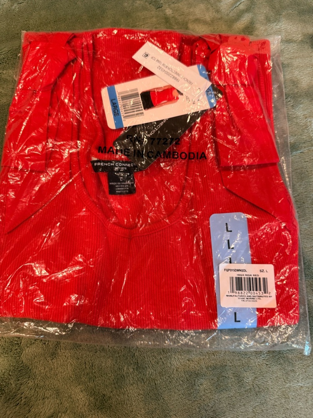 French Connection Bow Tank Top - High Risk Red large